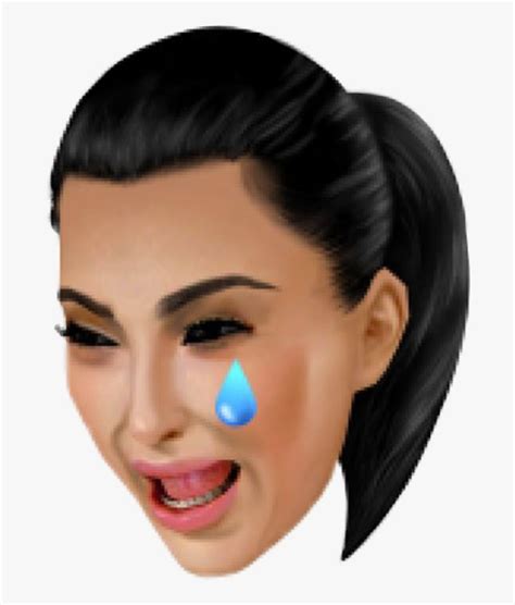 Kim Kardashian Crying Face Png - Kim K Crying Face Emoji, Transparent ...