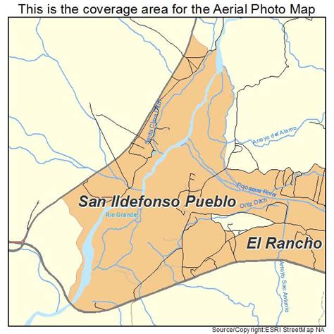 Aerial Photography Map of San Ildefonso Pueblo, NM New Mexico