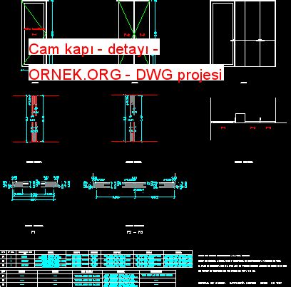 Cam Kap Detay Dwg Projesi Autocad Projeler