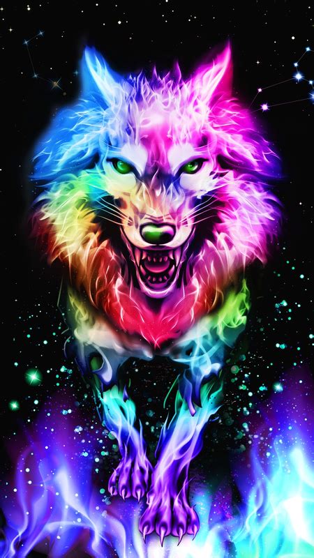 Rainbow Wolf Wallpaper