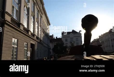 Lviv Ukraine August Russian Self Propelled Mortar And