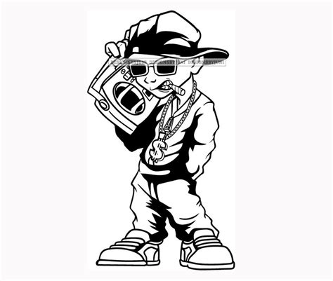 Hip Hop Clipart Black Man Smoker Music Box Music Radio Dance Etsy