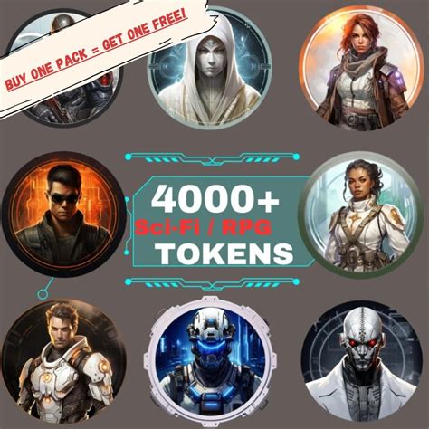 4000 Fantasy SCI-FI Tokens Pack, Character Art,scifi Token, , Tabletop ...