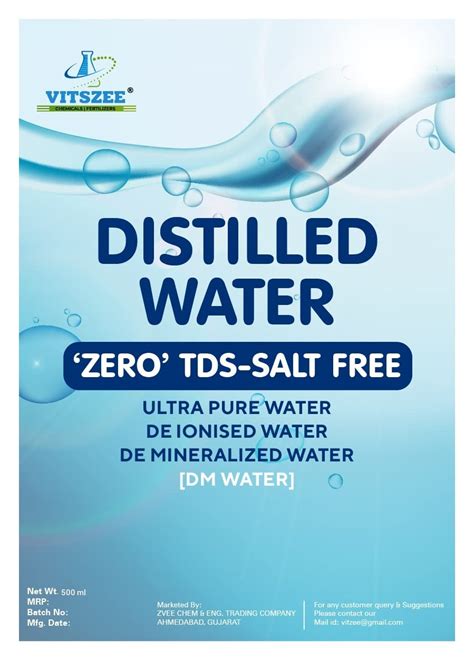 Buy VITSZEE Distilled Water H2O Pure Di Ionised Distilled Water For