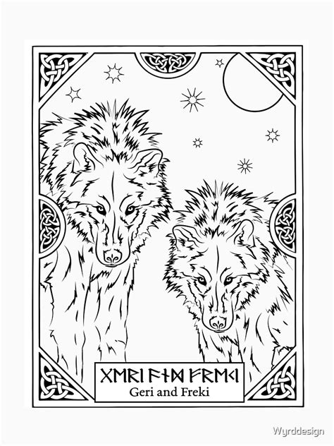 "Geri And Freki Odin's Two Wolves" T-shirt for Sale by Wyrddesign ...