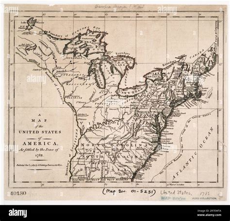 A Map Of The United States Of America As Settled By The Peace Of 1783