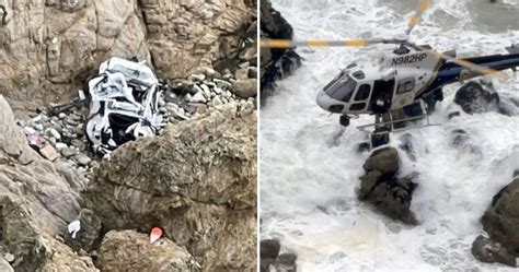 Tesla plummets off 75-metre cliff in California, a ‘miracle’ that 2 ...