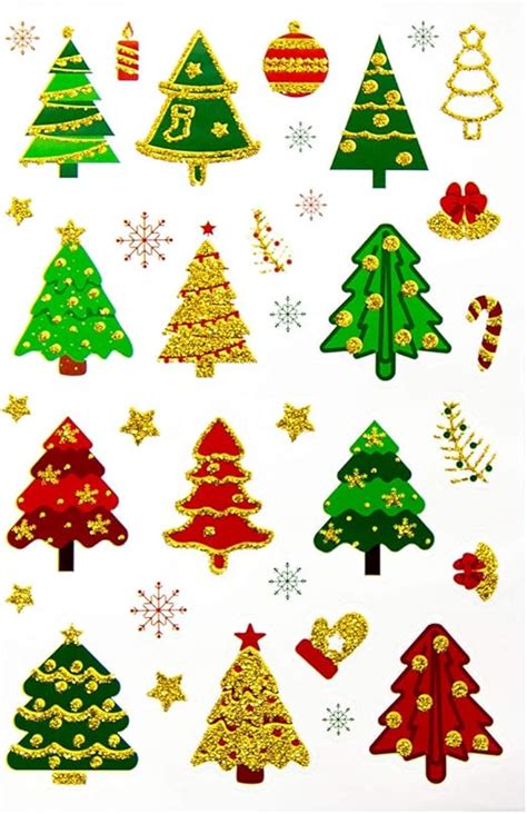 Oblique Unique Weihnachts Sticker Glitzer Xmas Aufkleber F R