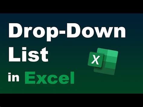 (287) How to Create a Drop Down List for Data Validation in Excel - YouTube