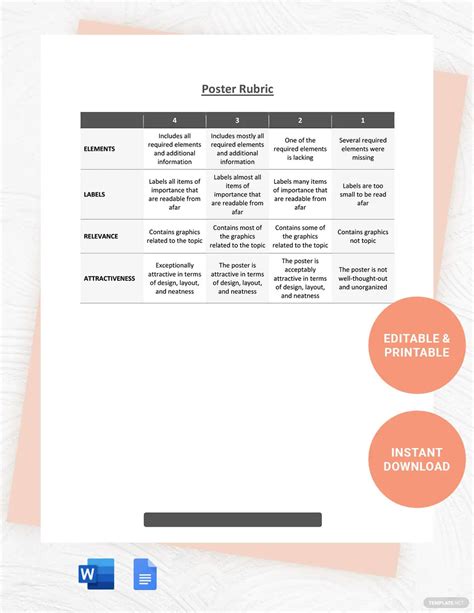 Rubric For Poster