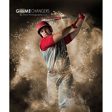 Powder Explosion Baseball Sports Photoshop Template Vertical