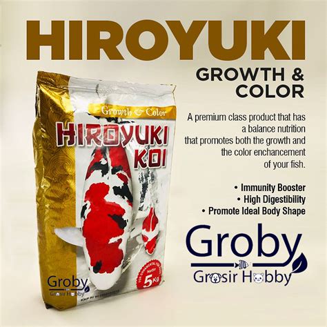 Pakan Koi HIROYUKI KOI Growth Color Repack 1 Kg Size S M L