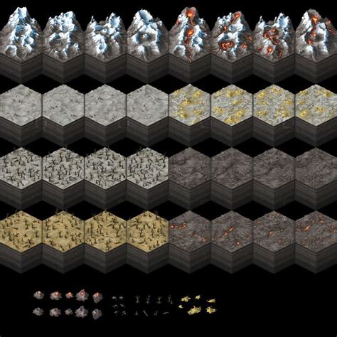 Hex Volcanic Wastes Painted D Terrain On Cubebrush Co Hex Map Game