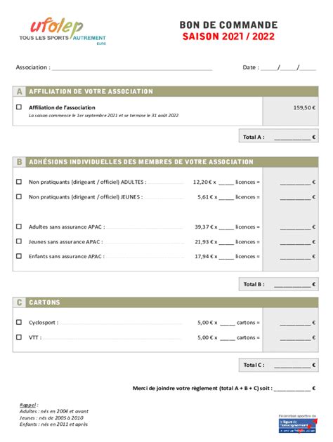 Remplissable En Ligne Cd Ufolep Association Fax Email Imprimer