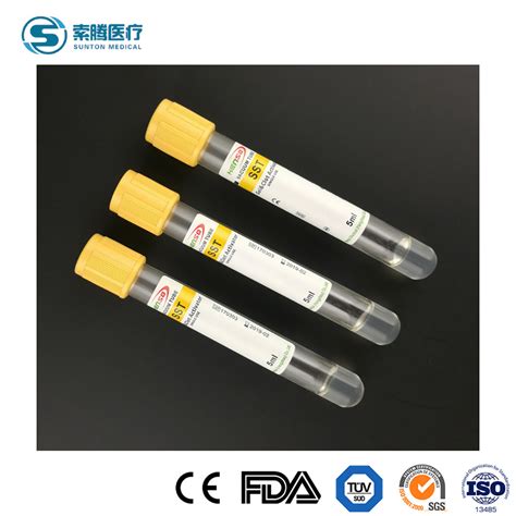 Sunton China Medical Disposable Vacuum Pet Glass Serum Blood Collection