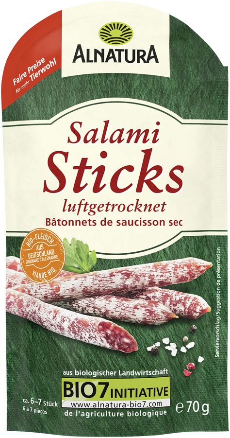 Salami Sticks Luftgetrocknet G In Bio Qualit T Von Alnatura