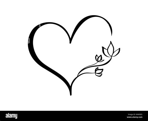 Vector Heart Sign Icon On White Background Illustration Romantic