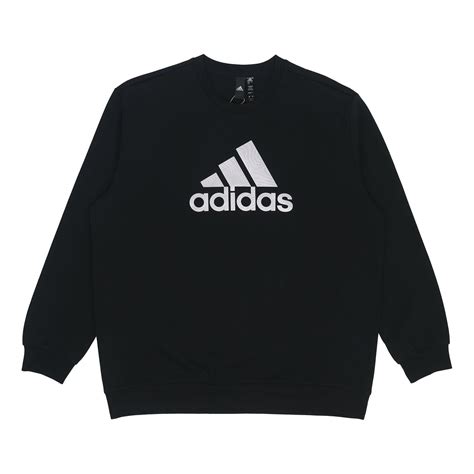 Men's adidas Logo Printing Round Neck Pullover Long Sleeves Autumn Bla - KICKS CREW