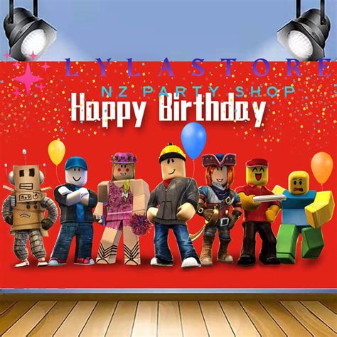 Roblox Birthday Party Backdrop Banner 06 Partymart Nz