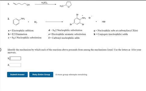 Solved Identify The Mechanism By Which Each Of The Reactions Chegg