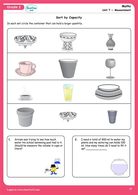 CBSE Class 2 Chapter 7 Jugs & Mugs worksheet | Class1to12.com