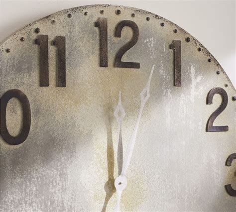 Distressed Steel Wall Clock Decorative Clock Pottery Barn