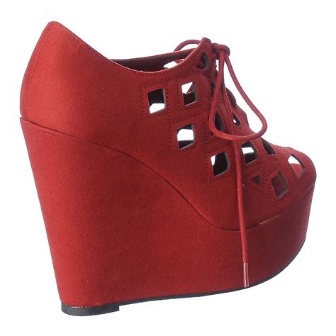 Shiekh Red Women S Resist H Wedge Dress Shoe Fd Resist H Red Shiekh