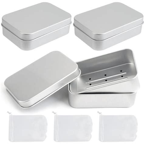 Boîte à Savon 3PCS Porte Savons en Aluminium Solide Boite à Savon de