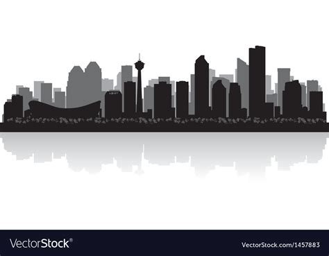 Calgary Canada City Skyline Silhouette Royalty Free Vector