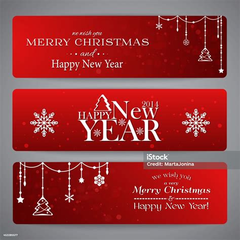 Merry Christmas Banners With Beads Stock Illustration Download Image Now Abstract