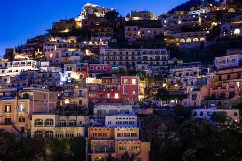 City View at Night . Positano. Campania. Italy Stock Image - Image of ...