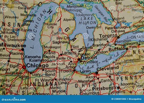 Michigan Map With Cities And Lakes - Audrye Analiese