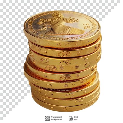 Premium PSD Stack Of Gold Coin Transparent Background