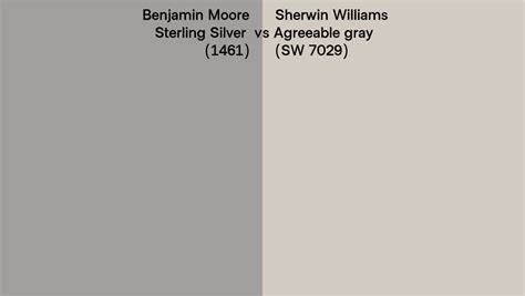 Benjamin Moore Sterling Silver 1461 Vs Sherwin Williams Agreeable