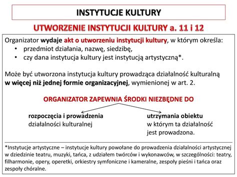 Organizacja I Prowadzenie Dzia Alno Ci Kulturalnej Instytucje Kultury