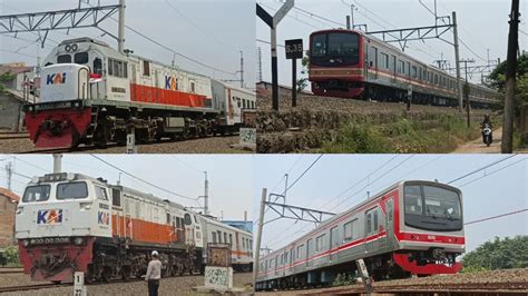 Kompilasi Kereta Jarak Jauh Dan KRL Berbendera Di Bekasi JR 205