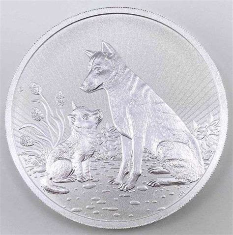 Oz Silver Round Piedfort Australian Silver Dingo