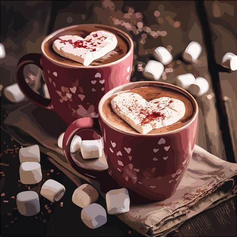 Premium Vector Cup Of Hot Chocolate With Marshmallows
