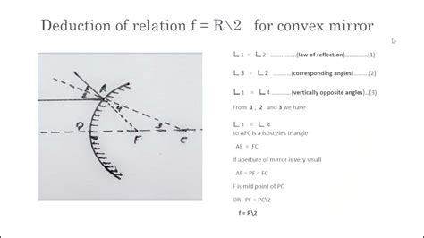 Relation Between Focal Length And Radius Of Curvature Youtube