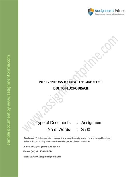 Side Effects due to Fluorouracil Sample