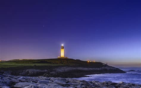 lighthouse, Night, Light, Coast, Beaches, Ocean, Sea Wallpapers HD ...