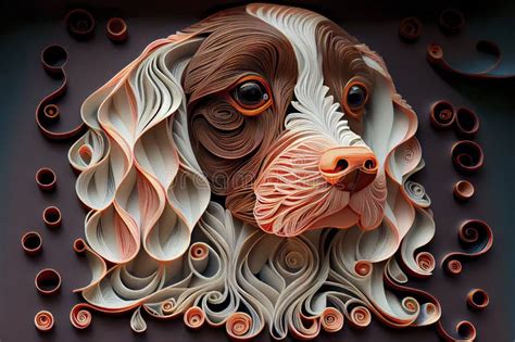 Paper Quilling Labrador Dog Stock Illustration Illustration Of Arty