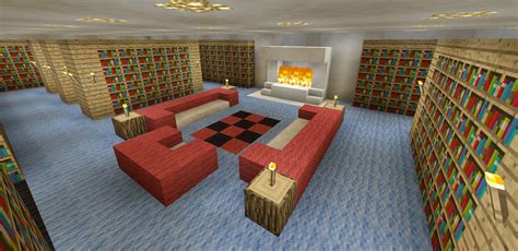 Minecraft Library Room House Fireplace Creations Home Decor Minecraft Houses Minecraft