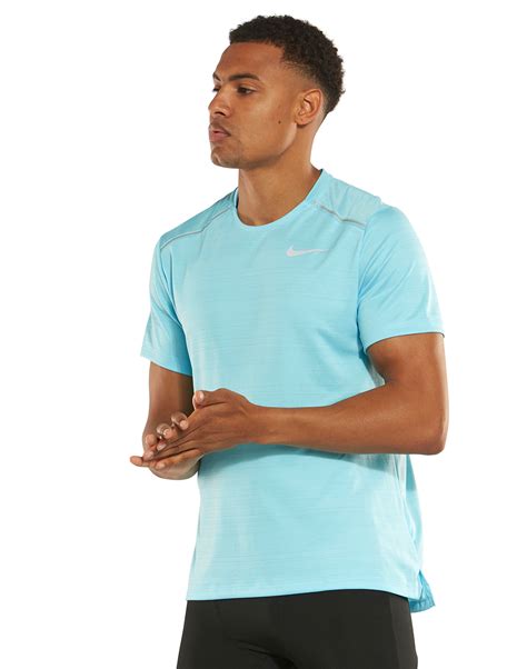 Mens Blue Nike Miler Running T Shirt Life Style Sports