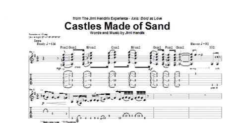 Castles Made Of Sand Guitar Tab Print Sheet Music Now