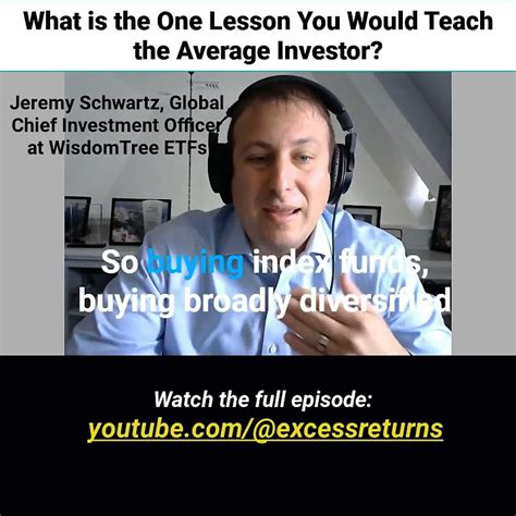 The Most Important Investing Lesson Jeremy Schwartz Youtube