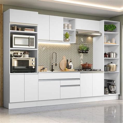 Armario De Cozinha Leroy Merlin - Armário De Cozinha Completa 330cm Branco Glamy Madesa 03 | Leroy Merlin