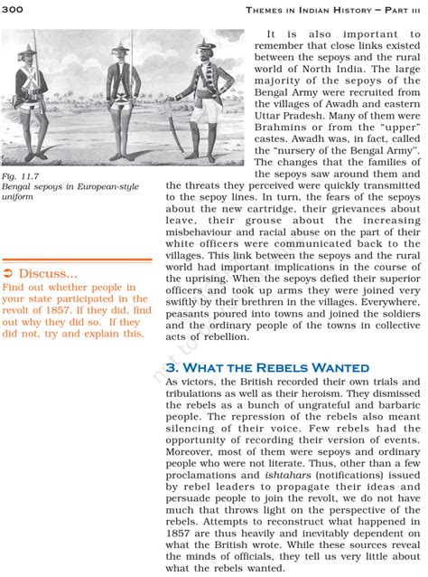 Ncert Book Class History Chapter Rebels And The Raj The Revolt