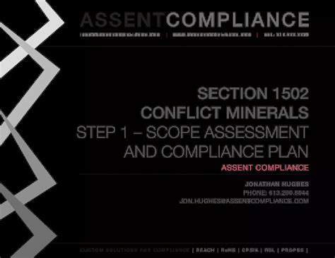 Conflict Minerals Scope Assessment And Compliance Plan Ppt