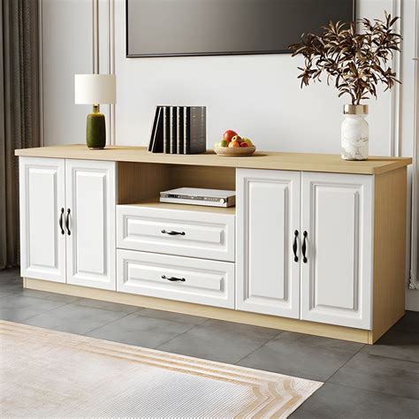 Modern Wood TV Stand with Drawers and Cabinets - Solid Wood ...